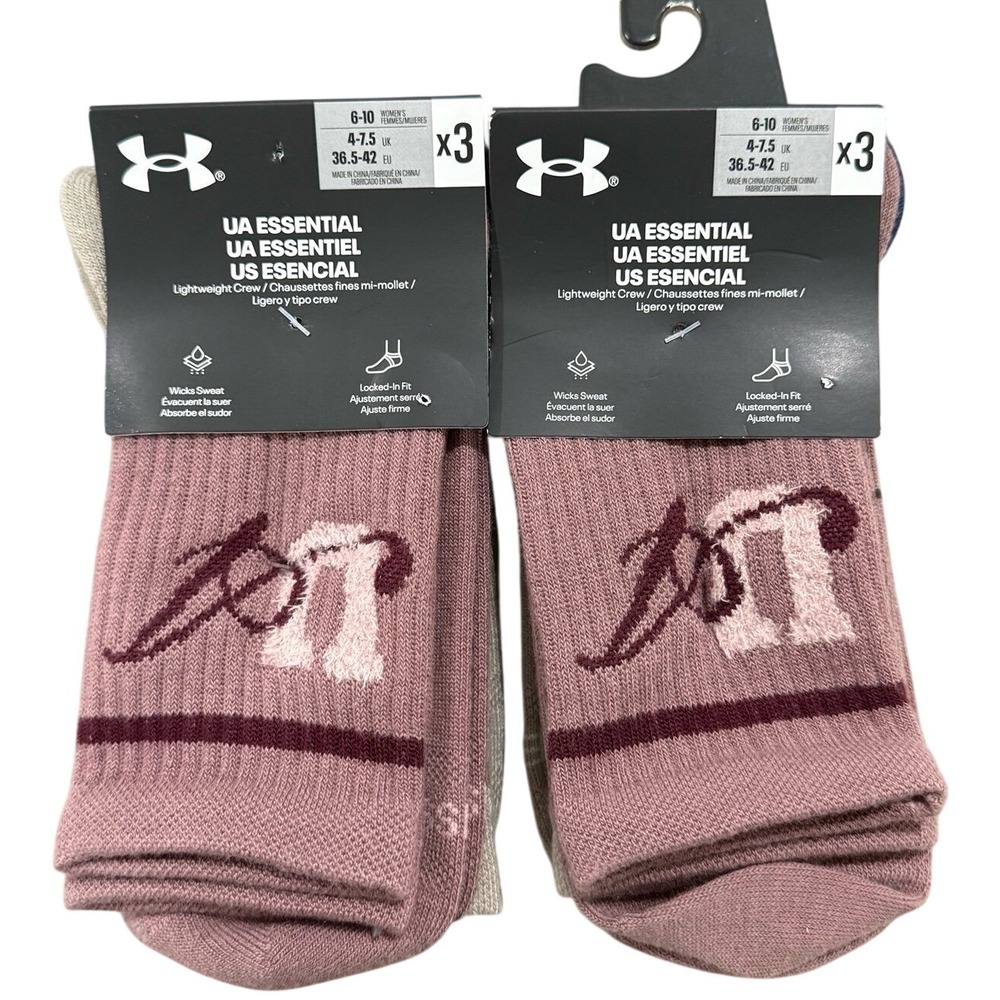 Under Armour Women's UA Essential Crew Socks 2 Packs